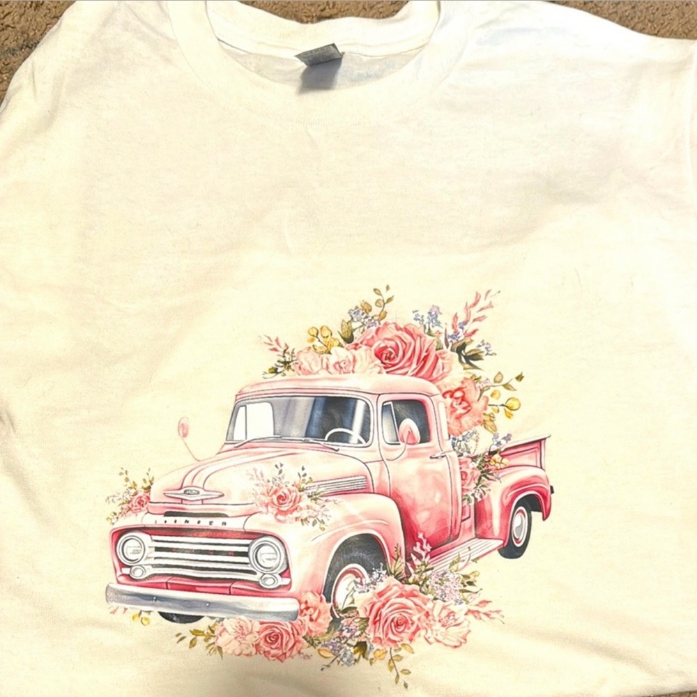Floral Pink Truck T-Shirt